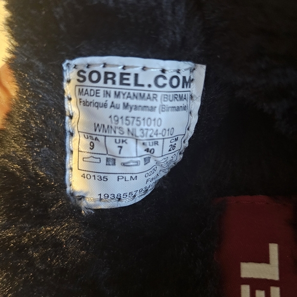 Sorel Mail Run Slippers Size 9 Black Plush - Picture 3 of 5